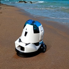 tiny-futuristic-biomechanical-beach-cleaning-robots